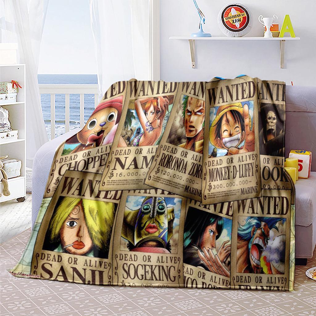 Starring the classic Japanese cartoon ONE PIECE Monkey D. Luffy blanket soft home furnishing nap decoration four seasons warm Sherpa blanket U10