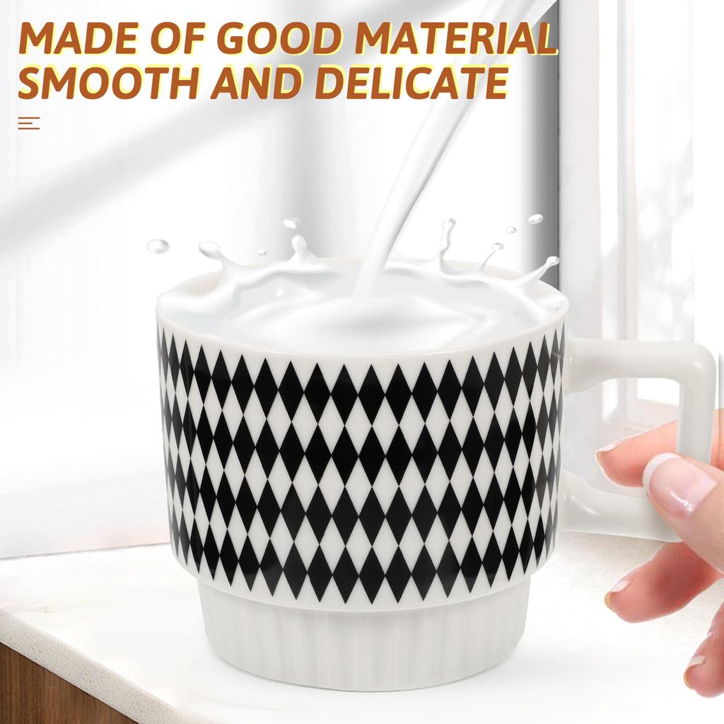Nordic Style Ceramic Coffee Mug Large Tea Cup with Comfortable Handle Ideal for Latte Cappuccino Hot Chocolate Gift for Family