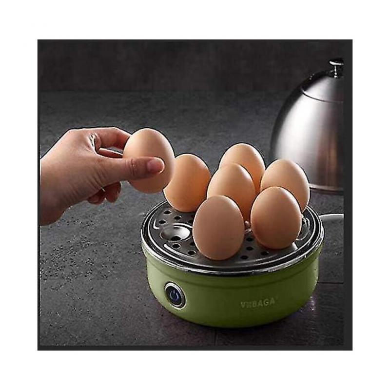 Electric Egg Boiler, Quick Egg Cooker Auto Shut Off, Ideal for Soft, Semi-Hard, Poached, Steamed Eggs, Vegetables and Dumplings, Stainless Steel Tray,
