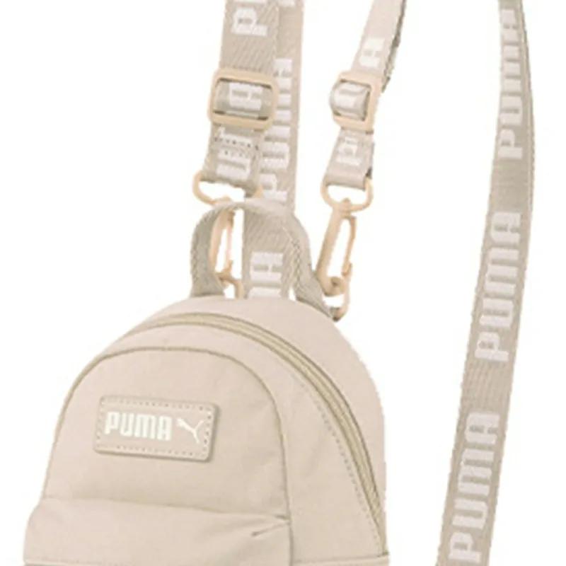 Puma Artificial Leather Textile Backpack Regular Women's Ecru (Unisex) Backpacks 078740 02