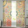 Boêmio mandala sheer voile cortinas para sala de estar quarto estilo exótico janela tule cortina transparente chiffon