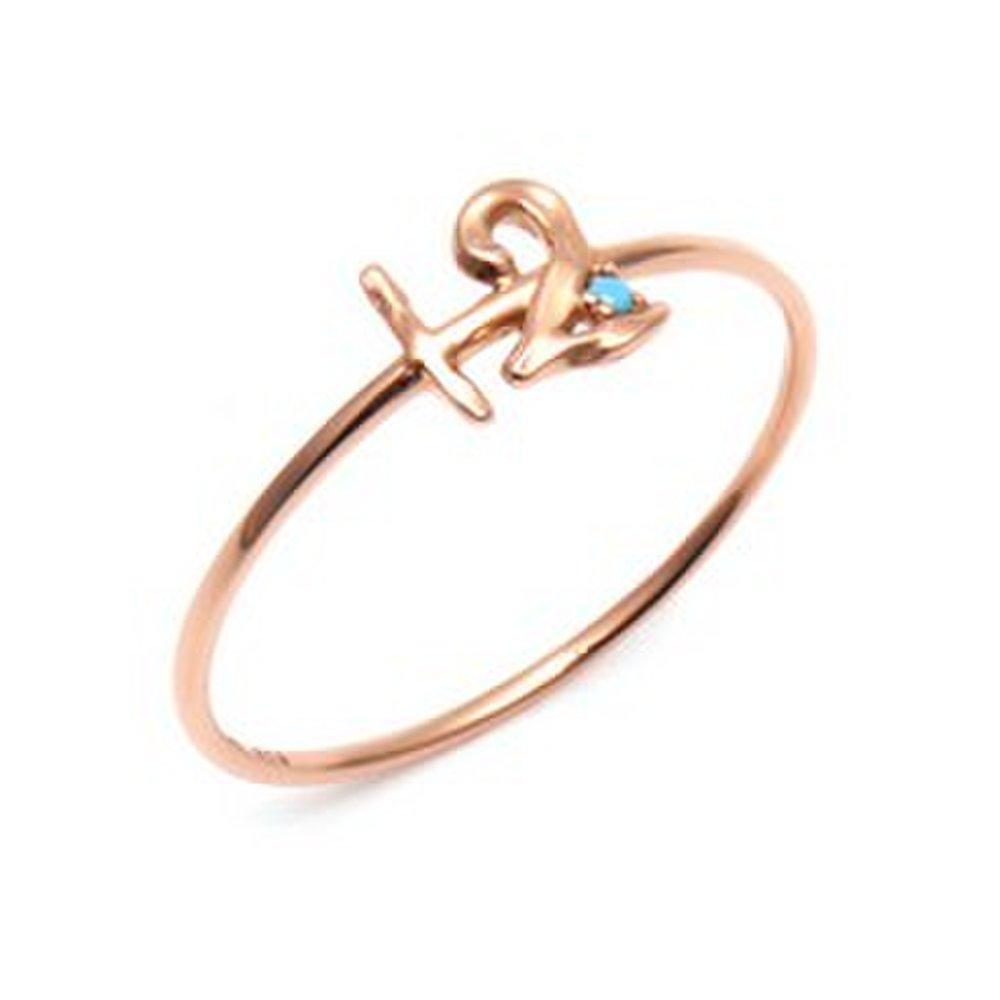 [Bnbgold] 14K Antique Cut December Birthstone Turquoise Ring Rss22786