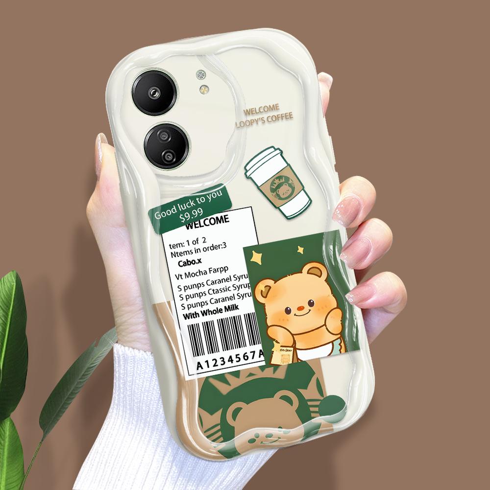 

Милый мультяшный узор, кремовая текстура, мягкий силиконовый чехол с волнистыми краями, чехол для телефона Xiaomi Redmi Redmi 9T белый