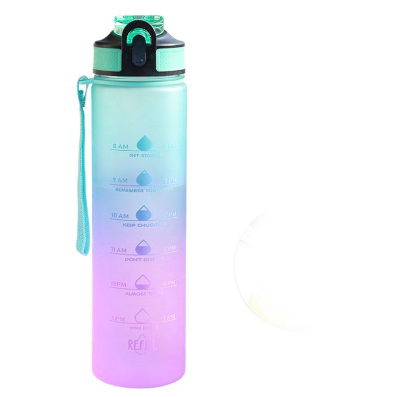 

Summer High Value Gradual Change Cup Large Capacity Sports Outdoor Water Cup Men and Women with Rope Portable Plastic Cup