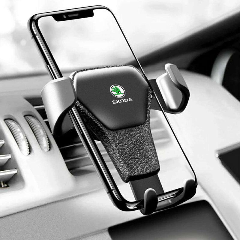 Autotelefoonhouder met G-sensor voor ventilatierooster, smartphone en GPS-standaard voor Skoda SCALA Superb Octavia 2 3 A4 A5 Fabia Kamiq Kapoq Kodiaq Rapid