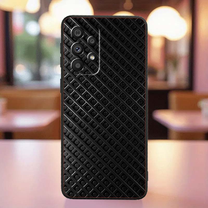 Black carved woven texture Phone Case For Samsung A41 A35 A34 A33 A32 A25 A24 A23 A21s A06 A05 A04 A03 Note 10 20 Ultra 5G Black