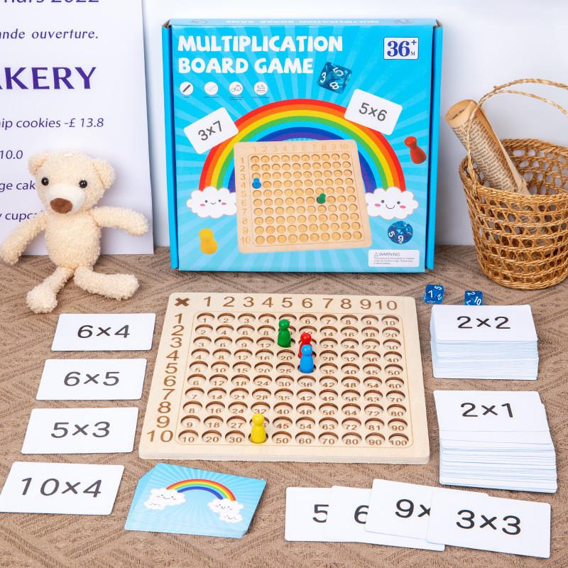 Wooden Multiplication Table For Kids Early Education Educational Toy For Elementary Students