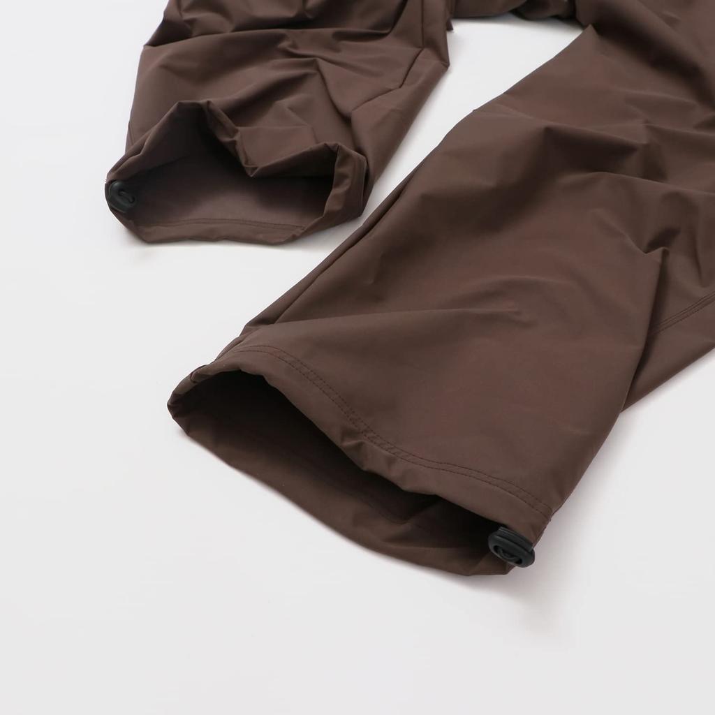 Champion Stretch Logo Long Size Men's Water-Repellent One-Point Pants, Brown, XL, C3-YSD03