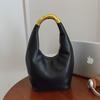 Commute Hand-held Tote Bag, Metal Bucket Bag, Simple and Versatile Crossbody Bag
