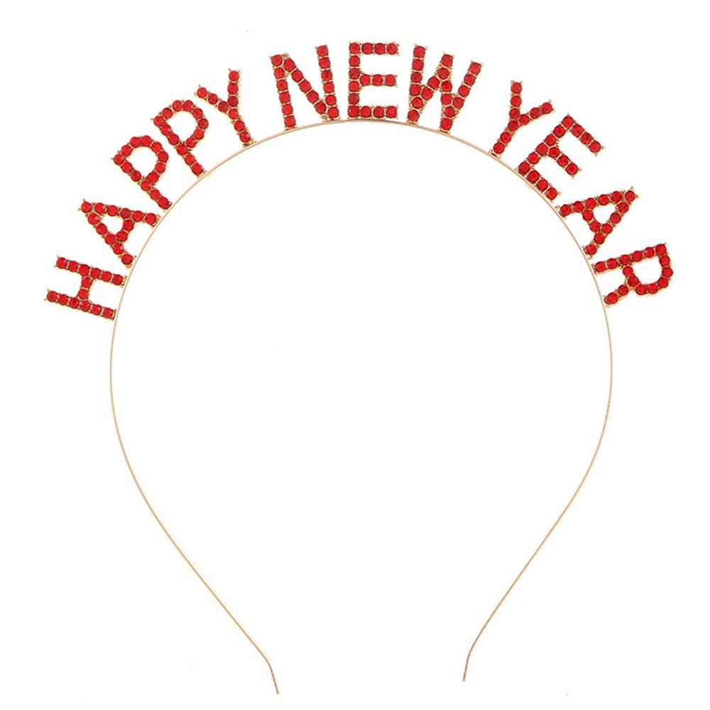Christmas New Year Headband MERRY CHRISTMAS Alloy Rhinestone Knotted Letter Headband Atmosphere 2026