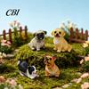 Decorative Resin Statues Cute Puppy Figurine, Ornament for Desk And Car Decor, Small Garden Realistic Dog Figurines, Miniature Animal Statue