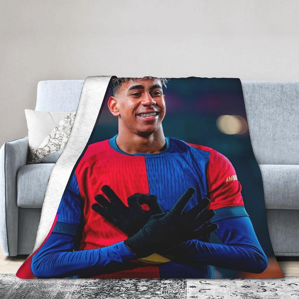 Lamine Y-Yamal Decken Fußball Soccer Flanell Neuheit Warme Überwurfdecke für Zuhause Restaurant Textil Dekoration