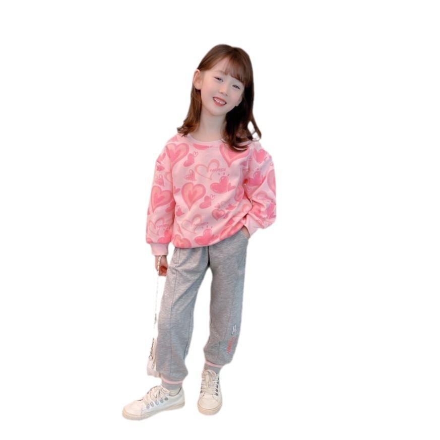 Girls Pink Princess Pullover Sweatshirt Spring Autumn Casual Top For Kids Baby Long Sleeve Shirt