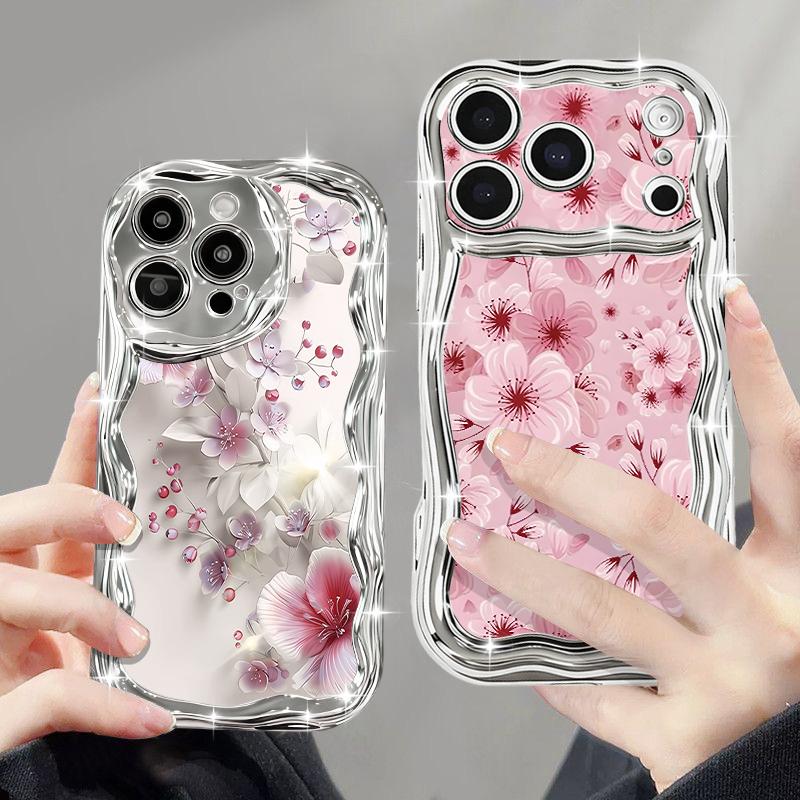 Butterfly Flowers Print Phone Case For iPhone 17 Pro Max Air 16e 16 15 14 13 Pro Max 12 11 Shockproof Luxury Plating TPU Cover