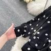 Chiffon Shirt Women's Summer Outfit Sweet Polka Dot Bubble Sleeves Versatile Base Shirt Top Women