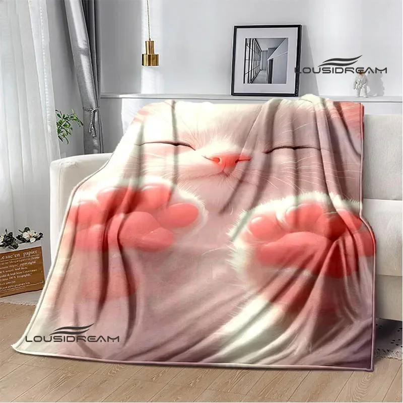 3D Cute Cat Printed Blanket Flannel Warm Blankets Soft and Comfortable Blanket Bed Linings Cubre Cama Birthday Gift