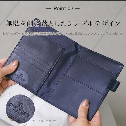 [BLUE SINCERE] Rodia Cover A6 Size No. 13 Genuine Leather Premium Leather Pen Holder Pocket for Cards, Sticky Notes, and Business Cards / RD2 (Royal B