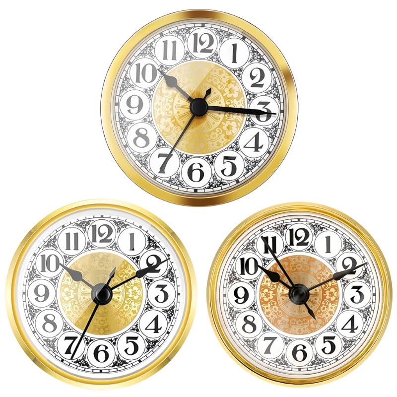 Elegantes rundes Uhrwerk mit römischen/arabischen Ziffern, Gold-/Silber-Zieroption, kleine Uhr für Heimbüros