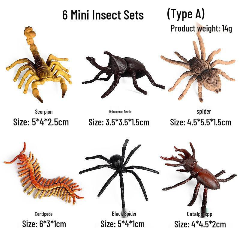 Mini Insect Model Set: Ant, Butterfly, Stag Beetle & Scorpion Toy for Kids