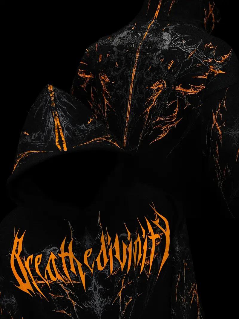 Devil Skull Print Men s Fitness Hoodie XL