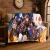 New Genshin Impact Cartoon Game Flannel Blanket Soft Warm Throw Blanket for Bedroom Living Room Bed Travel Camping Picnic Gift