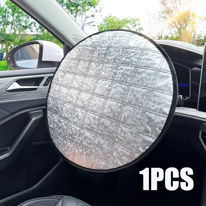 Car Steering Wheel Sun Shade Cover Heat-Resistant Foldable Anti-UV Auto Steering Wheel Sheath Universal Sun Protection Auto Acce