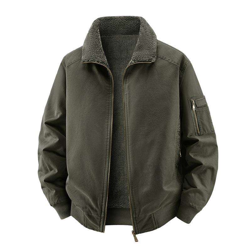 Winter Baumwolle Locker Revers Werkzeug Herrenjacke Winter Verdickt Bomberjacke Herrenkleidung Lässig Und Warm