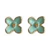 Temperament Mint Green Stud Earrings Fashion Flower Earrings Personality Chic Jewelry  for Women