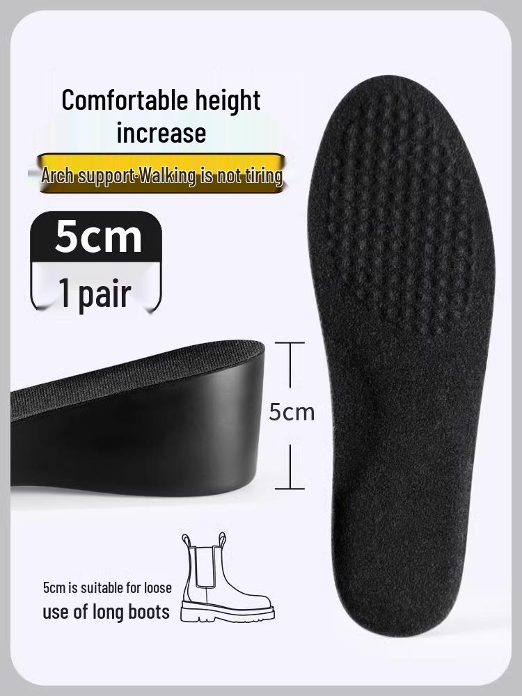 Women's 5 cm Invisible Height-Increasing Insoles for Long Boots, Arch Support to Prevent Tired Feet.