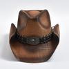 New Men's Women's Vintage Western Cowboy Hat Handmade Straw Weaving Beach Sun Hat Gentleman Lady Cowgirl Jazz Hat