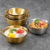 3PC Stainless Steel Cookware Saucepan Dry Pot with Handle Home Cooking Cuisine Salad Bowl Picnic Snack Plates Korean Lamian Bowl