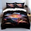 Colorful glowing lily flower. Bedding sets Duvet cover sets Duvet covers Pillowcases(1*Duvet Cover 2*Pillowcases without duvet insert)