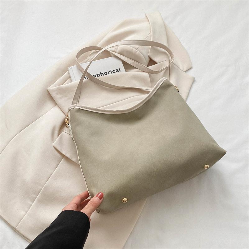 

Trendy Lightweight Crossbody Tote Bag Soft Canvas Material In Fashionable Colors For Women StyleD