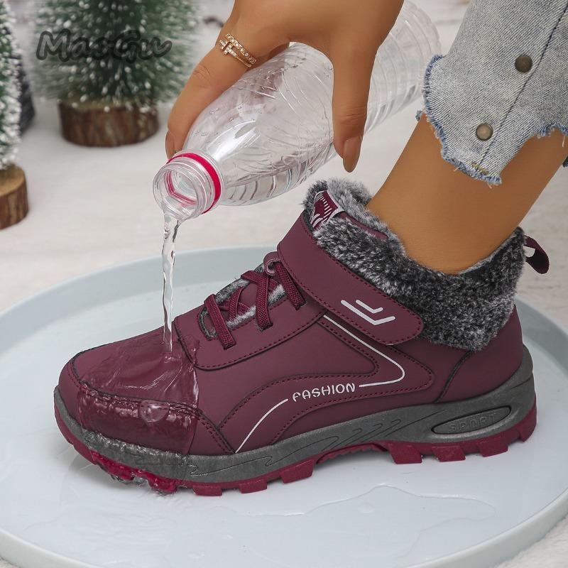 Fashion Women's Winter Footwear Plush Warm Snow Boots Platform Non-slip Fur Ankle Boot Outdoor Women Botines Botas Invierno Mujer Size36