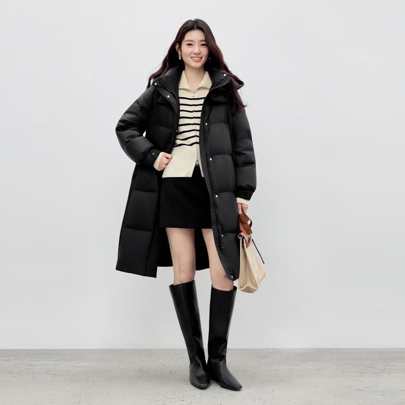 Qiushui Yiren Women's H-Shape Slimming Warm Hooded Down Jacket