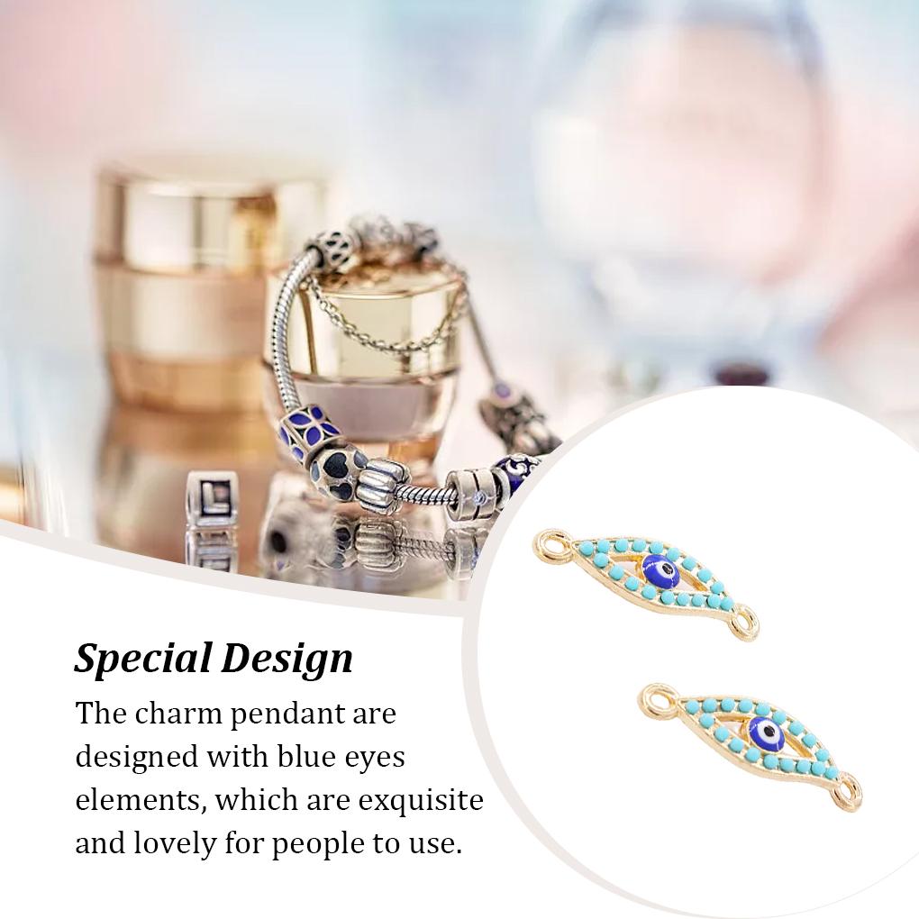 10 Pieces Blue Eye Finding Polished Hook Connector Plating Hanging Pendant DIY Women Necklace Earring Jewelry Accessories