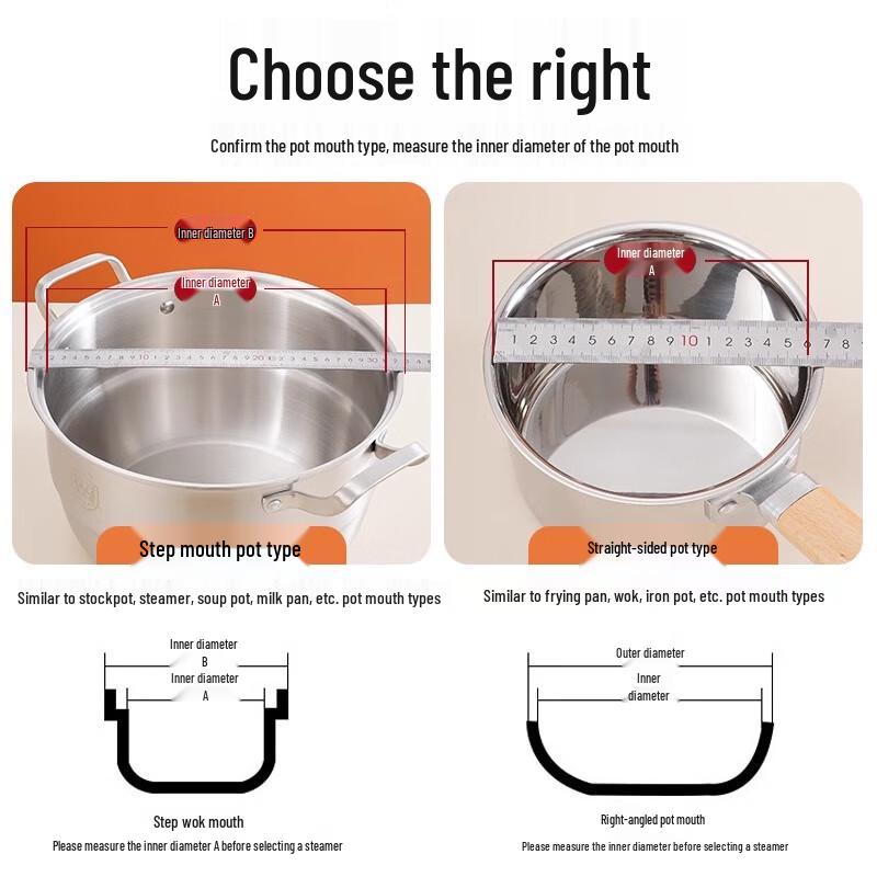 Zhaoran 304 Stainless Steel Universal Steamer
