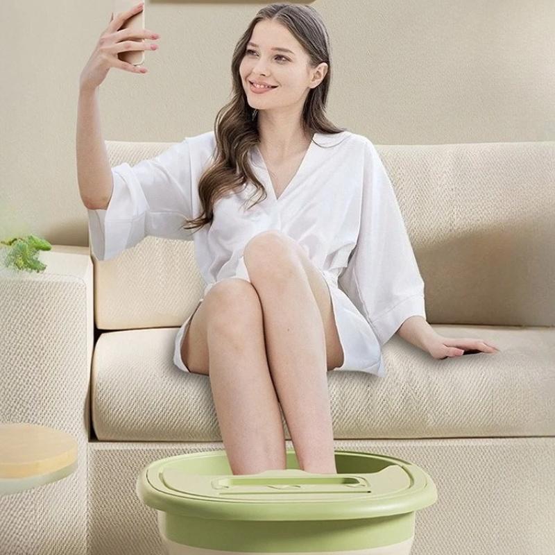 Portable Foldable Foot Bath Tub Plastic Space-Saving Design Needed For Bedroom Use Bathroom Accessories Adult Folding Bathtub Set