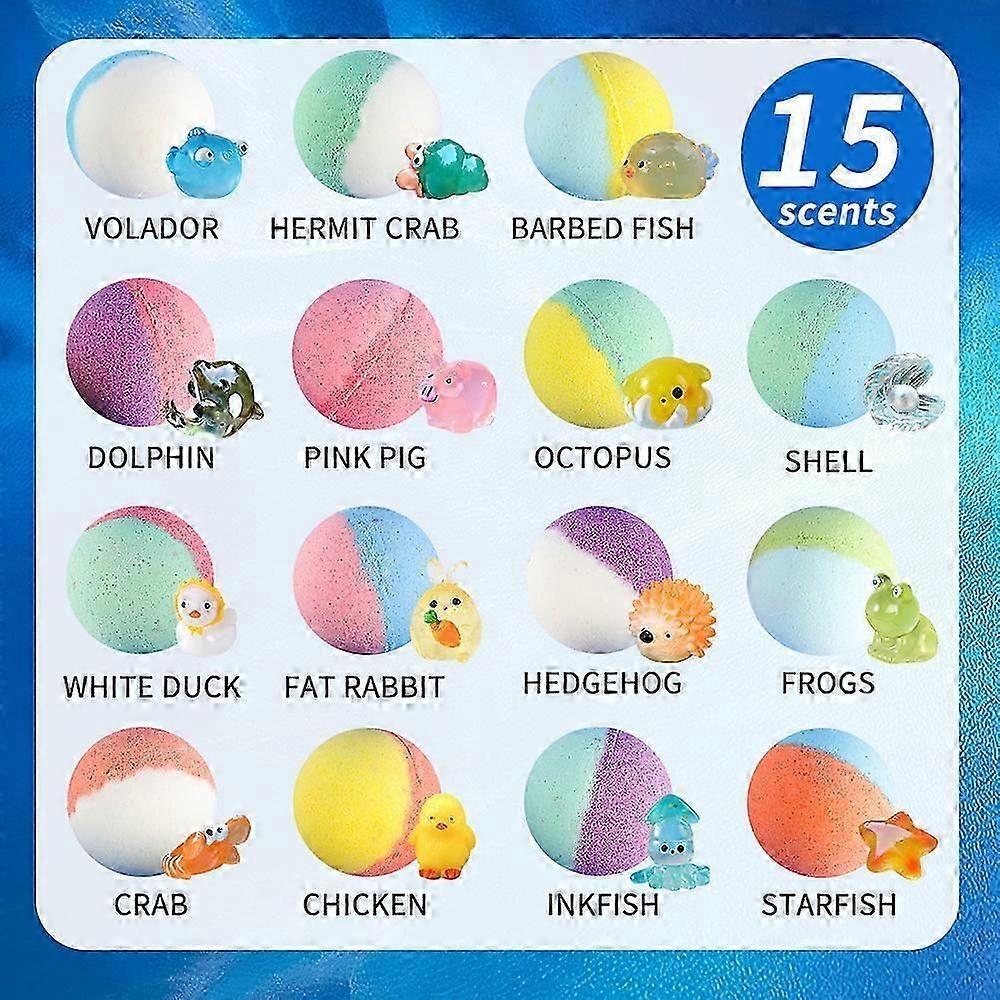 Bath Bombs for Kids with Surprise Inside, 15 Pack Kids Bath Bombs Toys