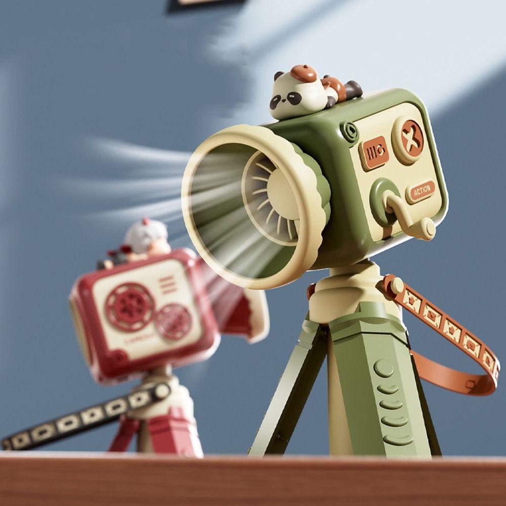 

Cartoon Desktop Fan Plastic Handheld Fan Portable Camera Shape Fan School червоний