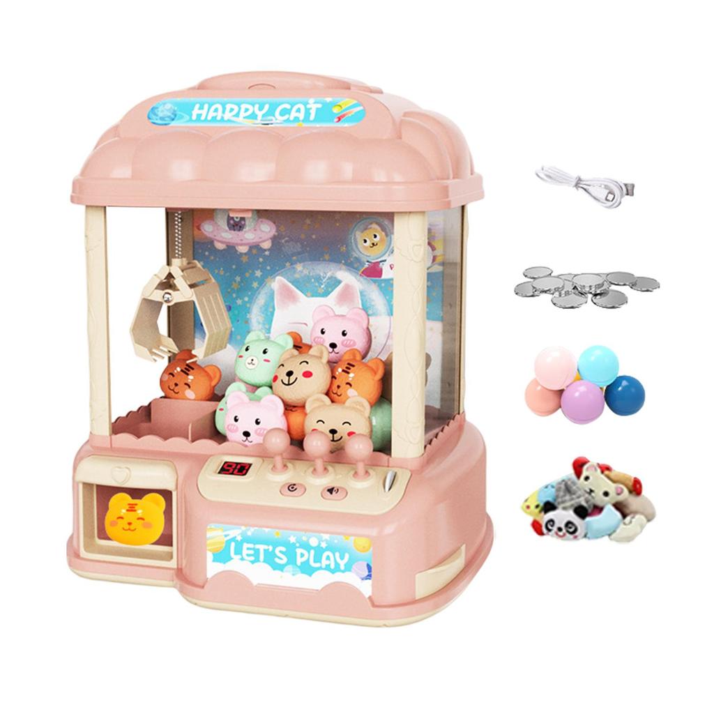 Machine à pinces avec 20 capsules Mini distributeur pour Adultes Garçons Filles Enfants Rose 40 Poupées