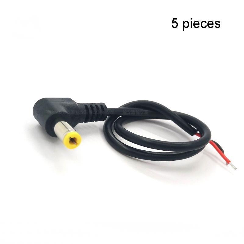 1/5Pcs Right Angled 90 Degree Power Cable 30Cm Dc Power Connector 5.5X2.5Mm/2.1Mm Male Plug Cable