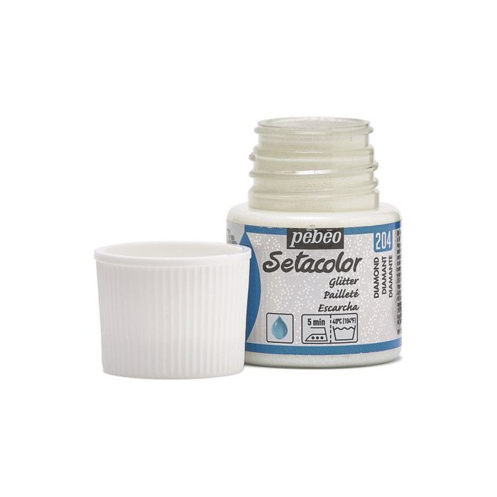 Peinture textile - Pébéo - Setacolor - Pailleté - 45ml - Tissus clairs - Diamant N°204
