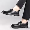 Fashion Mens Leather Shoes Summer Casual Slip on Formal Dress Loafers Breathable Soft Flats for Male Non Slip Driving Office Work Shoes