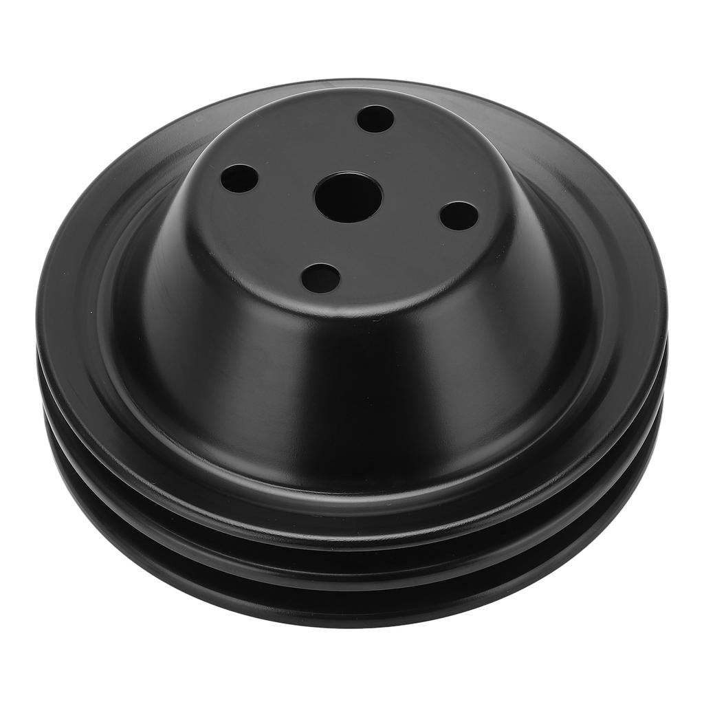 Crankshaft Pulley Double Groove Long Water Pump Pulley Replacement for Chevy Small Block SBC 262 350 400 Engine