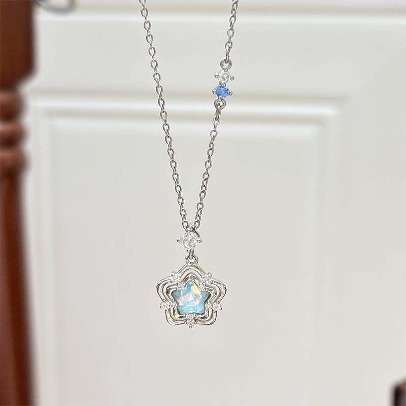Heart of the Ocean Necklace Female Versatile Premium Sense Niche Design Sense Send Girlfriend Birthday Gift Light Luxury Necklace
