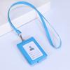 PU Leather Name Badge Holder With Lanyard ID Card Cover Work Card Holders  School Acsesories