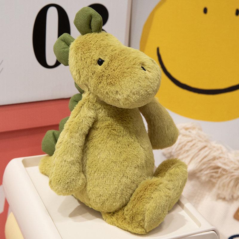 JC Shy Green Dinosaur Series Plush Stuffed Doll Cute Dinosaur Soft Cartoon Chidren Trendy Toy Girl Bag Charm Festive Fun Gifts