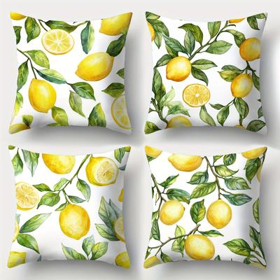 Lemon Pillow Covers Fresh Fruit Designs Holiday Sofa Home Room Office Living Decor Single Sided Printing Summer Kitchen Cushion