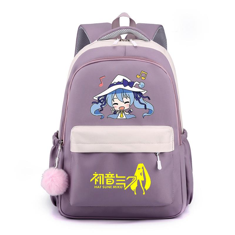 Anime Peripheral Hatsune Future School Bag Backpack Cartoon Backpack Candy Color Large Capacity Student School Bag Stationery